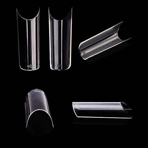 YIMART 550pcs Fake Nails, Premium Square Clear Tips, Nail Art C Tips French Acrylic Long C Curve False Nails