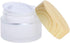 3Pcs Empty Translucent Frosted Glass Cosmetic Containers with Wood Grain Cap, 1 30ml Round Jar+1 20ml Eye Dropper Bottles+1 10ml Roller Bottles for Essential Oil Aromatherapy Perfume Skincare Liquid by mollensiuer