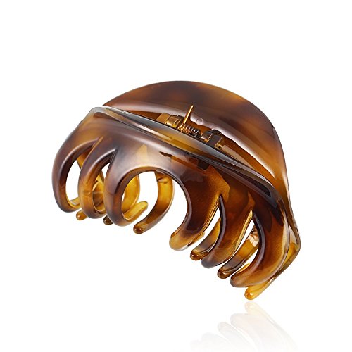Rosette Large Chic Styling Glass Claw Clip Hair Clamps, Grips for Thick Hair, Women and Girls