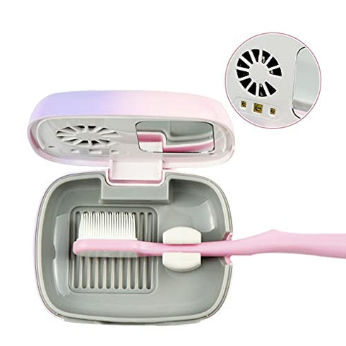 Rechargeable Mini UV Toothbrush Sterilizer Cover with Fan and USB Cord, Long Battery Life, Improved Case Ventilation,