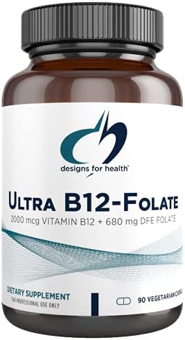 Designs for Health Ultra Methylated B12 + Methyl Folate - Vitamin B12 and Folate Supplement, 90 Capsules