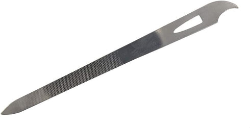 Yeshan Stainless Steel Triple-Cut Long Nail File with Nail Cleaner Tip, 5.5 Inch, Pack of 2