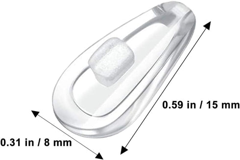 Push-in Eyeglass Nose Pads, 6 Pairs of 15mm Soft Silicone Air Chamber Nose Pads for Glasses