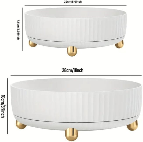 Deluxe 360 Rotating Makeup & Perfume Organizer - Chic Lazy Susan Storage for Jewelry and Lotions (White, Large)