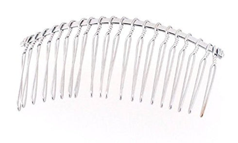 LOVEF 10 Pcs 20 Teeth Silver Fancy DIY Metal Wire Hair Comb Clips for Bridal, Crafts, 3in