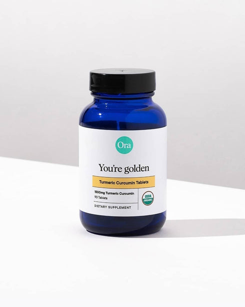 Ora Organic Turmeric Curcumin with Piperine, Pure Extracts for Joint Stress, Cardiovascular Health, 90 Vegan Tablets