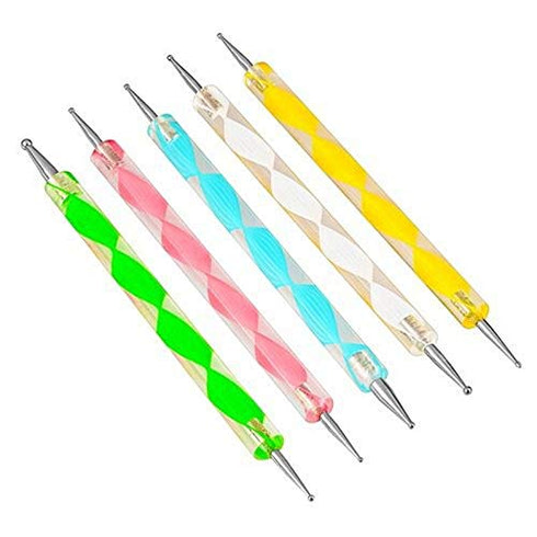 Nail Art Design Dotting Tools Set for Painting, 5PCS Brush Pen, Embossing Stylus for Nail Art