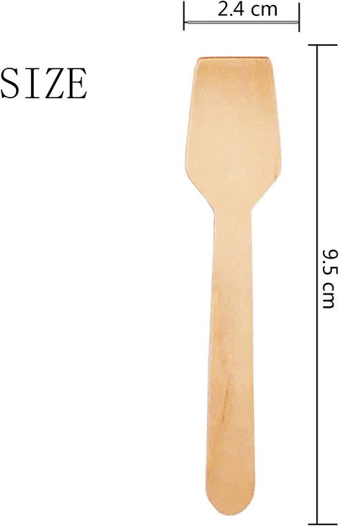 Mini Wooden Spoons - 4 inch Disposable Birchwood Ice Cream Dessert Spoons, 200pcs, Biodegradable Compostable