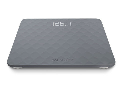 Greater Goods Digital Bathroom Scale with Textured Silicone Cover, Designed in St. Louis, Gray