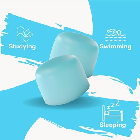 Eargasm Squishies - Blue Moldable Noise Reduction Ear-Plugs for Sleeping, Snoring, Working, Swimming - Storage Case