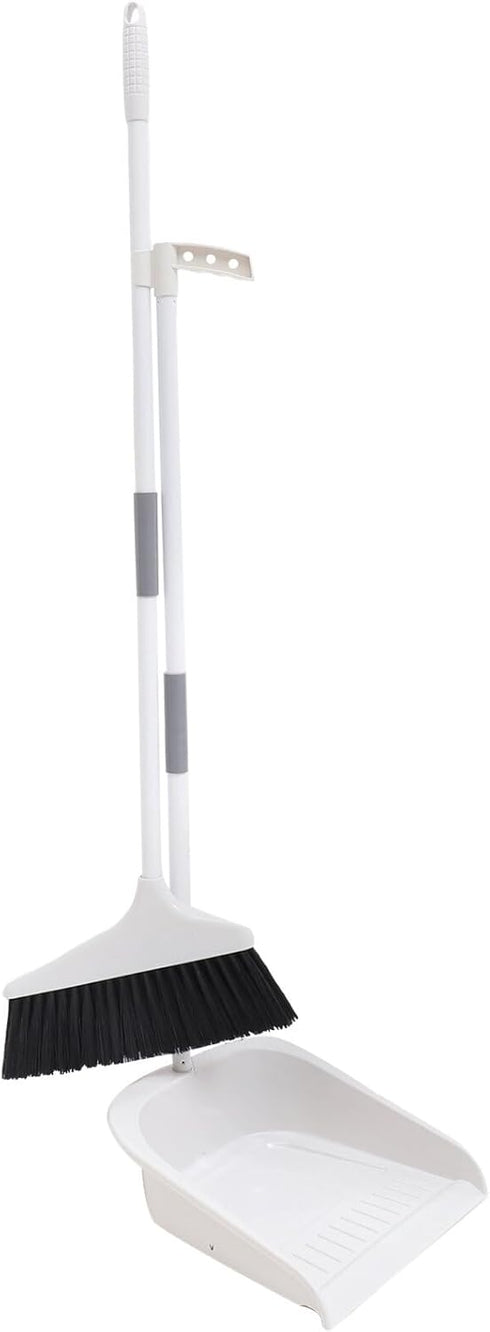 KALLORY Broom and Dustpan Set, Dust Pan and Broom Combo for Floor Cleaning, Long Handle for Indoor Outdoor Use