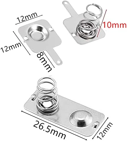 12Pairs Battery Springs AA Battery Negative to Positive Conversion Spring Contact Nickle Plated 12x12mm and 12x26.5mm