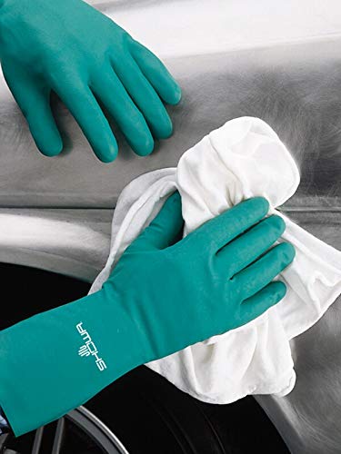 SHOWA Chemical Resistant Gloves, Nitrile, XL, Light Green