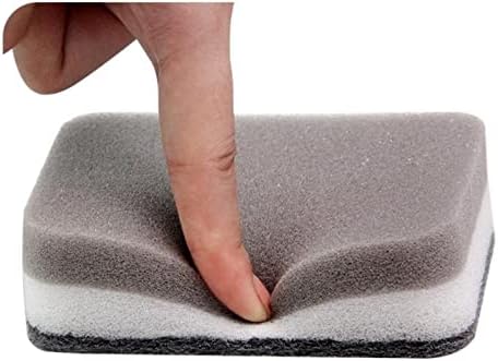 5 Pcs Heavy Duty Dual-Sided Scrub Sponges for Kitchen, Multi-Use Deep Cleaning (Grey White)