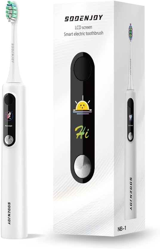 NB-1 LCD Screen Electirc Toothbrush,5 Modes 5 intensities & DIY Mode,Rechargeable Sonic