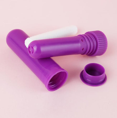 HLLMX 6 PCS Essential Oil Aromatherapy Inhaler, Refillable Nasal Inhaler Blanks with Unscented Wicks for Congestion