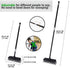 LandHope Heavy Duty Adjustable Long Handled Deck Broom, Hard Bristle Scrub Brush for Outdoor Garage