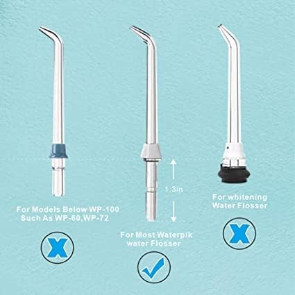 Flosser Replacement Tips for Waterpik Water Flosser, High-Pressure Tip Replacement, Compatible with Waterpik