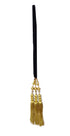 Women's Patiala Shahi Paranda/Parandi Traditional Hair Accessory, Black with Golden Color Hangings