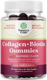 Hair Skin and Nails Gummies for Women, 45 Days, Extra Strength Biotin and Collagen, Non-GMO Kosher