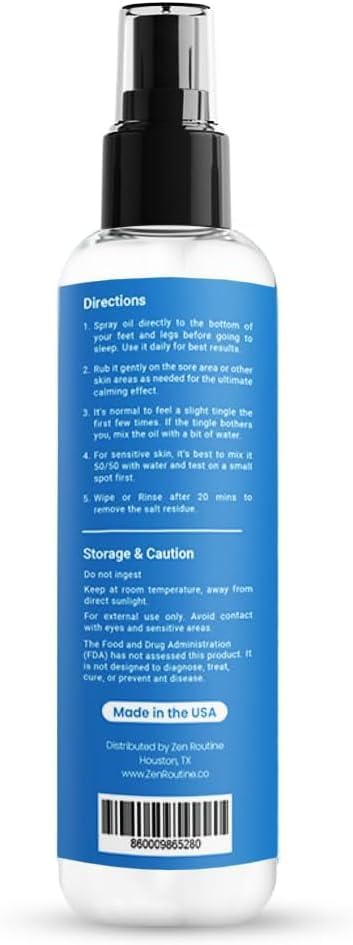 Pure Magnesium Oil Spray, 12 fl oz, 100% Organic, Fast Absorbent, Promotes Calm Sleep and Relaxation