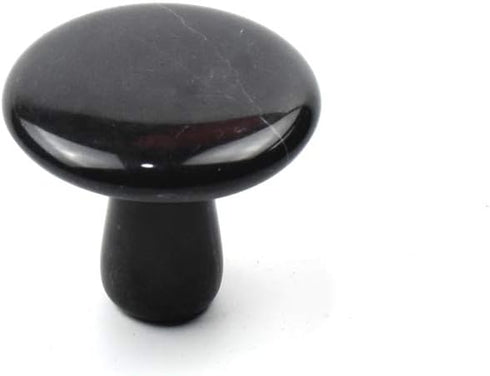 2 Pcs Mushroom Shaped Massage Stones, Natural Bian Stone Hot Rock for Spa Massage (2-L, Black)