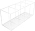 QPEY Acrylic Pen Holder Organizer with 4 Compartments, Clear Makeup Brush Holder for Office Desk Accessories