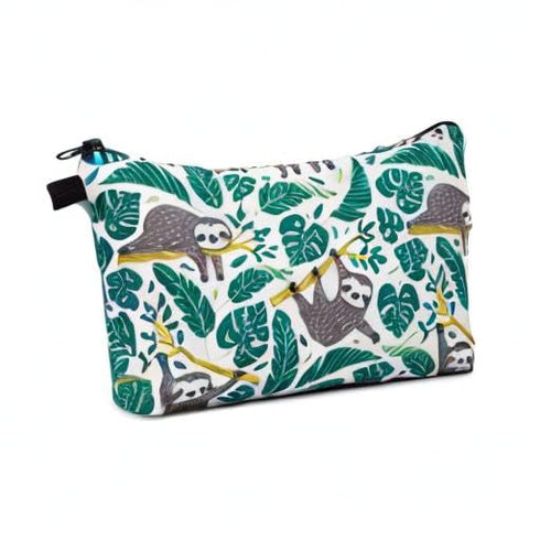 WANDF Cosmetic Bag for Women, Small Mini Makeup Organizer Pouch, Water Resistant Gift (Sloths)
