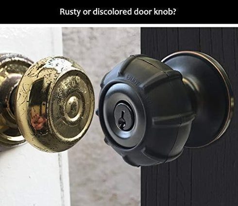 Enjoy Cover - Silicone Door Knob Grips Nonslip Maximum Grip for Arthritis & Senior Living Aids, 4 Pack (Black)