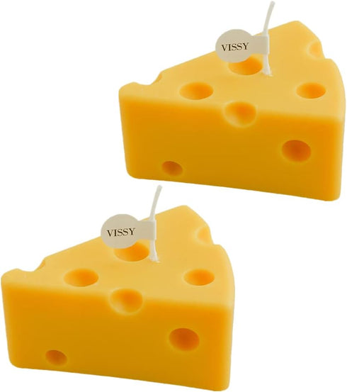 Xshelley 2 Pack Cheese Shaped Candles with Relaxing Fragrance, Aroma Soy Wax Decorative