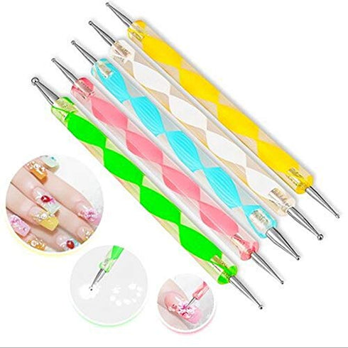 Nail Art Design Dotting Painting Drawing Polish Brush Pen Dotting Tools Set for Nail Art, Embossing Stylus for Painting (5PCS)
