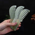 Long Gua Sha Comb, Natural Jade Stone GuaSha Scraping Massage Therapy Tool, Scalp Comb for Head Hair Caring, Meridian
