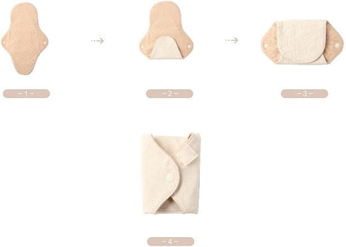 HouseVibe 6 Pack 7.1" Reusable Organic Cotton Panty Liners Washable Breathable Cloth Pads for Daily Use Light Flow