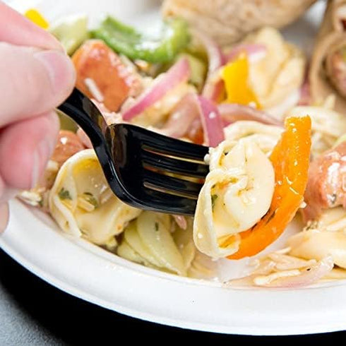 NATIONAL PAPER TRADING 200) Individuanlly Wrapped Heavy Weight Plastic (BLACK FORK