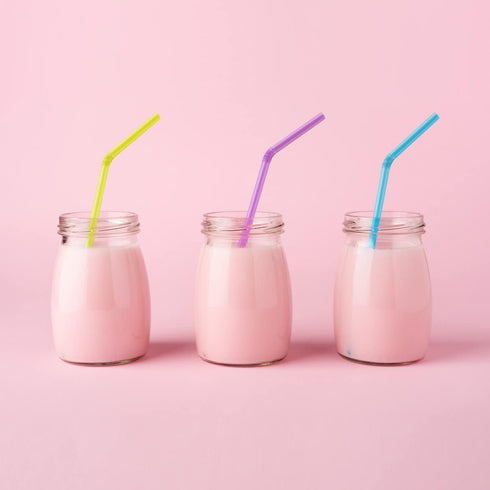 KTOB Biodegradable Flexible Drinking Straws, 200 Count 100% Plant-Based Compostable Colorful Eco Friendly Alternative