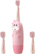 RUNROTOO Sonic Electric Toothbrush Set with 4pcs Pink Deer Handle and Replacement Heads,