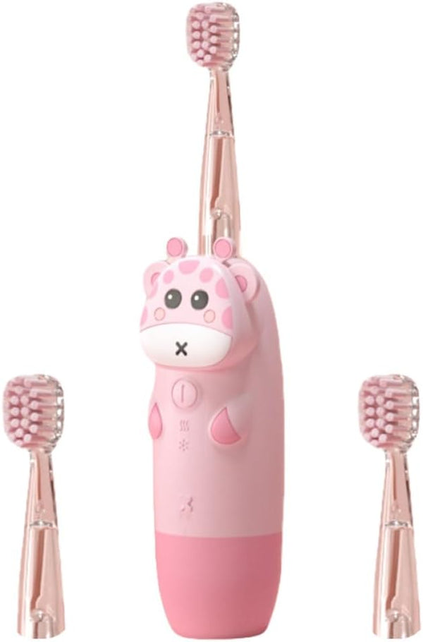 NUSITOU Electric Toothbrush Set Sonic Toothbrush for 4pcs Pink Deer Design USB Rechargeable