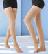 MGANG Medical Thigh High Compression Stockings, Pair, Open Toe, 20-30 mmHg Graduated Support Hose, Opaque, Beige XXL