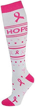 Think Medical 10-14 Mmhg Women's Compression Socks Medium White Hope Ribbon