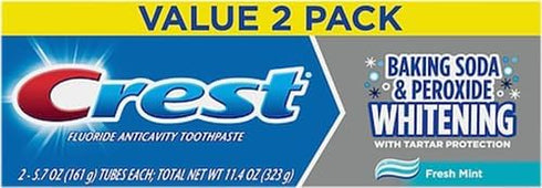 Peroxide,5.7 (Pack 2) Crest Cavity & Tartar Protection Toothpaste, Whitening Baking Soda & Ounce