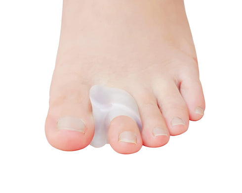 Pack of 12 Gel Toe Separator, 1/4" Thick Big Toe Spacers, Single Loop Corrector and Spacer for Bunions (Clear)