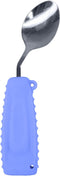 Adaptive Weighted Silverware Utensils, Angled Spoon for Hand Tremors, Non-Slip Easy Grip Handles, Left Hand, Purple
