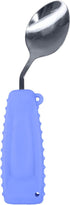 Adaptive Weighted Silverware Utensils, Angled Spoon for Hand Tremors, Non-Slip Easy Grip Handles, Left Hand, Purple