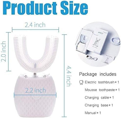 Automatic Ultrasonic Toothbrush, 360° Waterproof Rechargeable Electric Toothbrush for Travel and Household