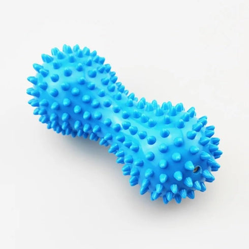SquEqu 2 Pack Peanut Massage Ball Roller Spiky Double Lacrosse Balls Trigger Point for Stress Reflexology Foot Muscle