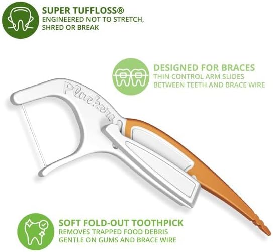 Plackers Orthopick Flosser for Braces, 24 Count, (Pack of 2)