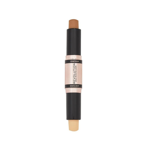 Revolution Fast Base Contour Stick, Dual Ended, Lightweight, Blendable, Sculpts & Defines Face, Medium (2 X 0.15 Oz)