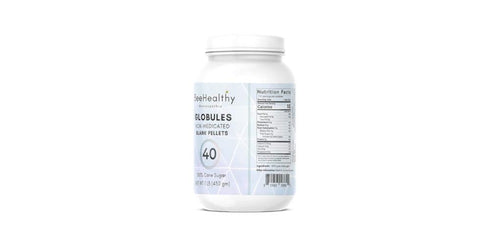 HGB BeeHealthy Homeopathic Blank Pellets/Globules #40-1LB Jar of 100% Pure Cane Sugar