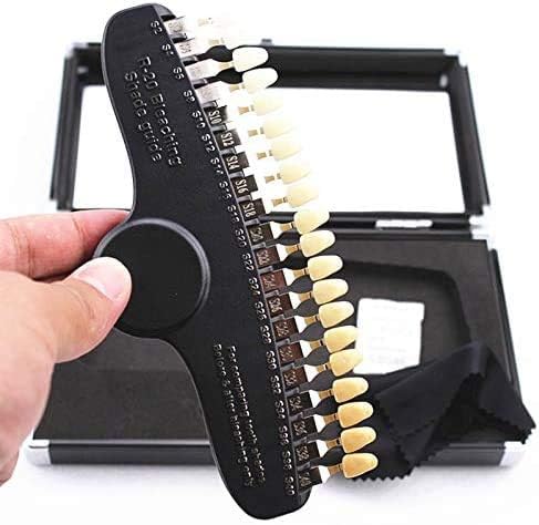 SEVENLASH 3D R-20 20 Professional Teeth Whitening Shade Guide with Mirror, Classical Tooth Bleaching Shade Chart Colors