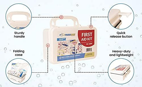 KC-25PP 25 157 10x7x3 inches Primacare Person Compact First Aid Kit with Pieces Emergency Medical Supplies, Portable